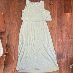 H&M White Sleeveless Sheath Maxi Dress Casual